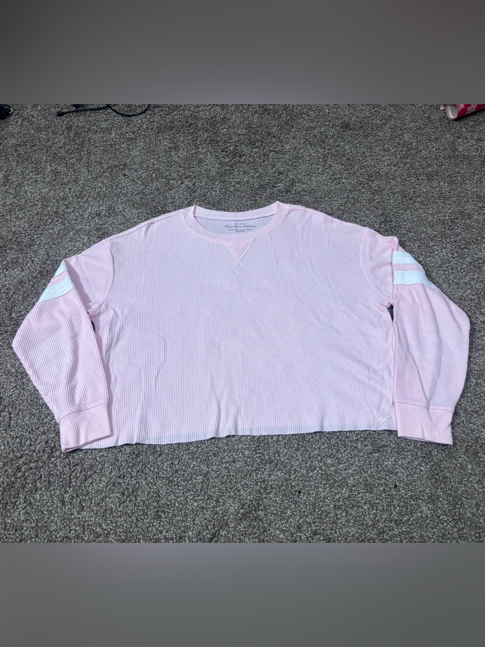 Hollister Pale Pink Waffle Knit Crew